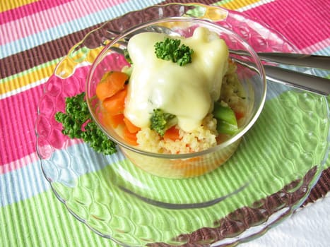 Vegetable and millet gratin