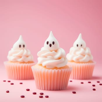 Cute haunted cupcakes for Halloween. Baking for Halloween.