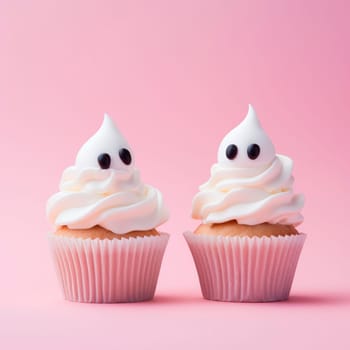 Cute haunted cupcakes for Halloween. Baking for Halloween.