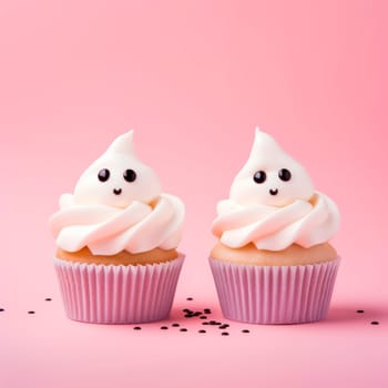 Cute haunted cupcakes for Halloween. Baking for Halloween.