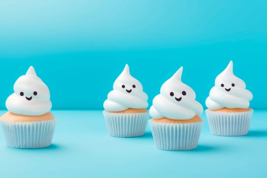 Cute haunted cupcakes for Halloween. Baking for Halloween.