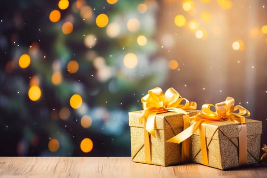 Merry and Bright Christmas and New Year Background with Copy Space. Generative AI.