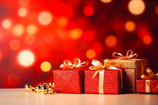 Radiant Christmas and New Year Background with Copy Space. Generative AI.