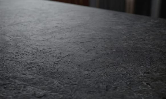 Professional design background with expensive black granite. Dark stone table with elements. High quality illustration