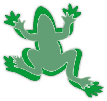 green frog silhouettes on white