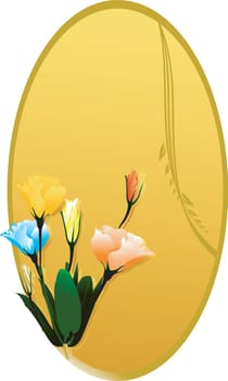 Illustration of flowers in an eclipse ye
