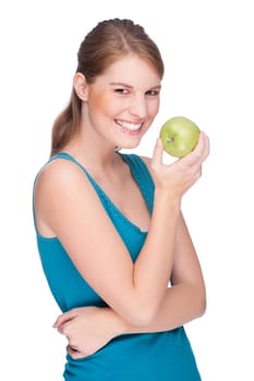 Woman with an apple