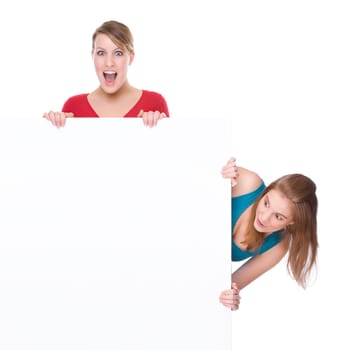 Women with billboard