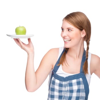Woman with apple