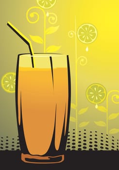 Illustration of a glass full of juices