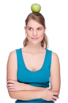 Woman with an apple