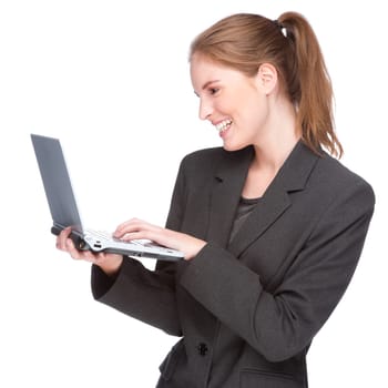 Businesswoman with notebook