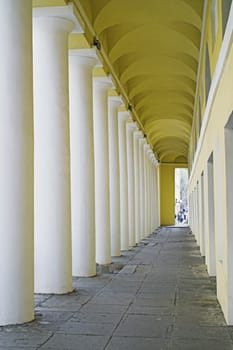 Collonade in an old building.
