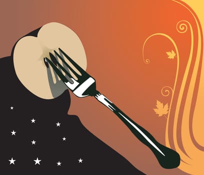 Apple and fork
