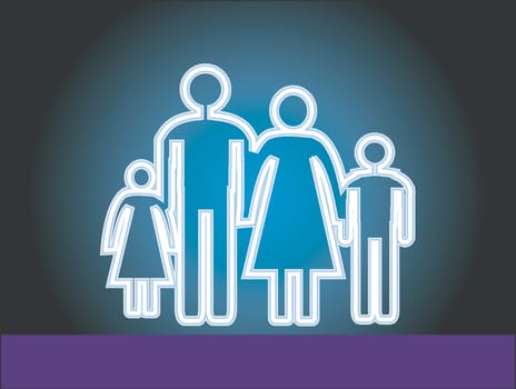 family icon in radiant light