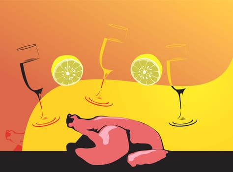 Wine and chicken
