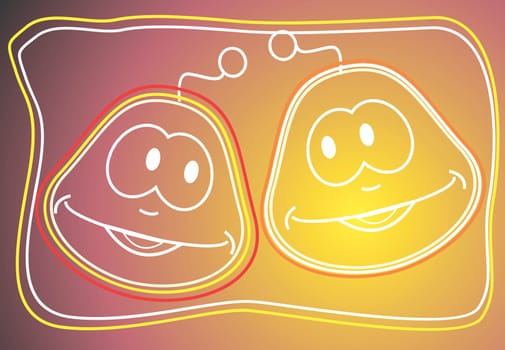 Illustration of two faces