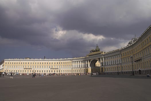 General Army Staff Building in Saint Petersburg, Russia. Classicism-epoch style.