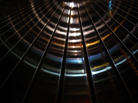 Metal tunnel with lights
