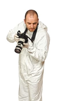 police scientist with camera