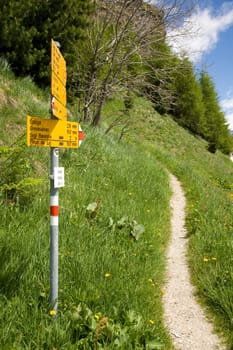 Signpost Hiking Trail Switzerland