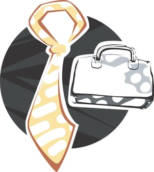 Tie and briefcase
