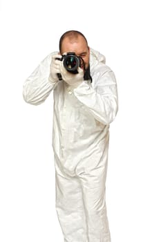 police scientist with camera