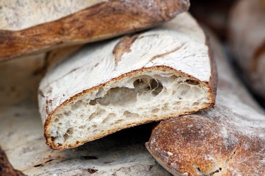 Fresh bread sliced