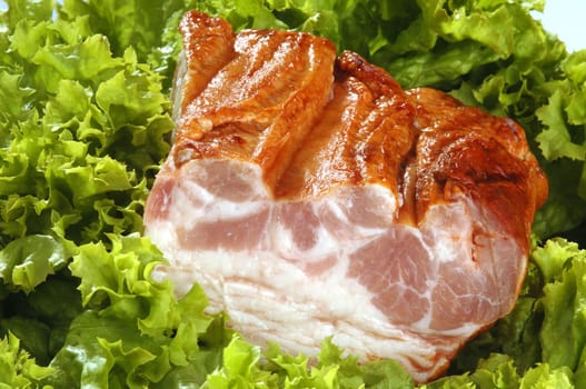 bacon and lettuce leaf