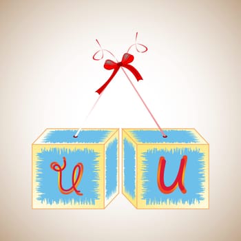 cubes alphabet U