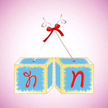cubes alphabet N