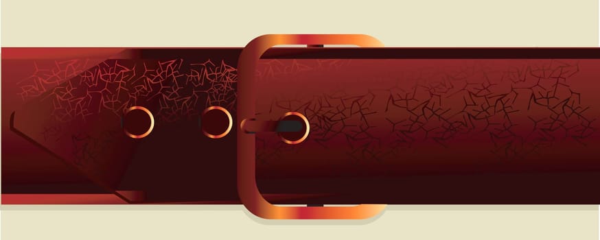 Illustration of a leather belt with meta