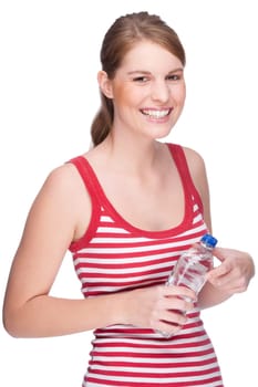 Woman with water bottle