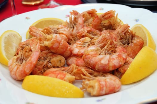 fried shrimps closeup