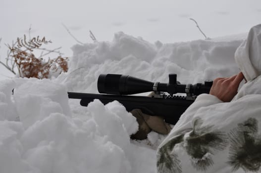 Hunters in winter