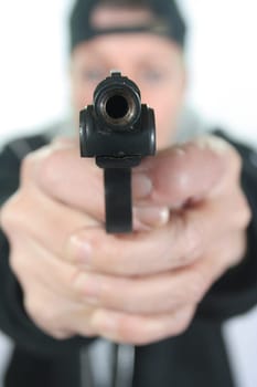 Woman with gun