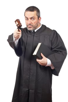 Serious male judge