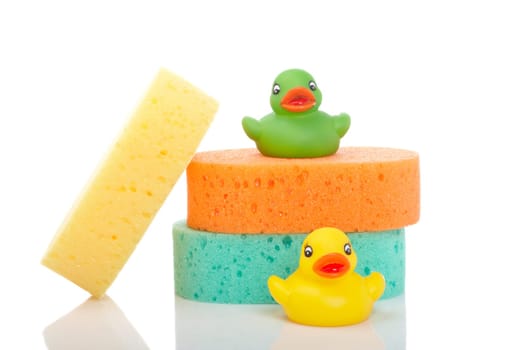 Sponges and rubber ducks
