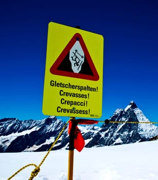 Glacier warning sign