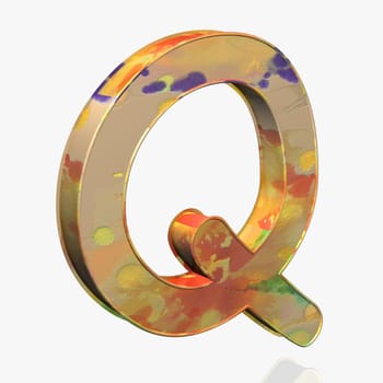 Alphabet - Grunge - Letter-Q