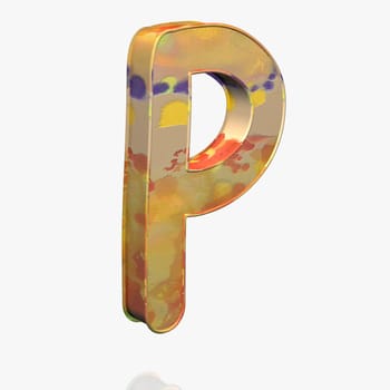 Alphabet - Grunge - Letter-P