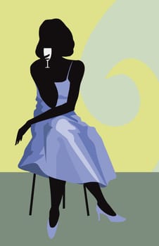 silhouette lady