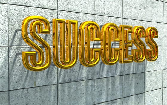success golden text