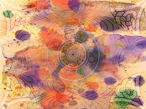 Background - Grunge - Floral - 3D