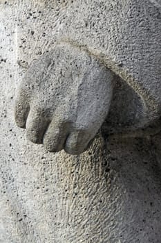 Fist made of concrete