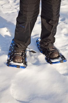 Winter outdoors, walking on the snow.