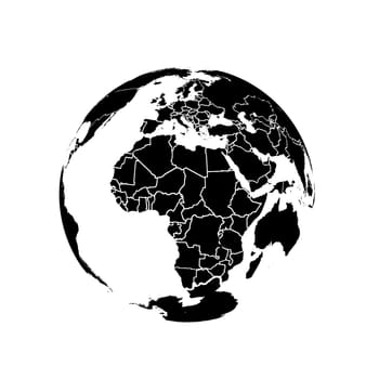 Globe in black and white