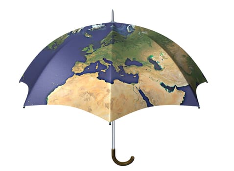 Umbrella with globe print