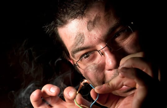 Electrician on fire