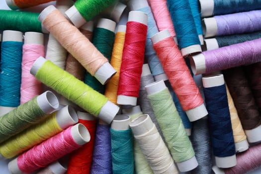 Coloured cotton threads